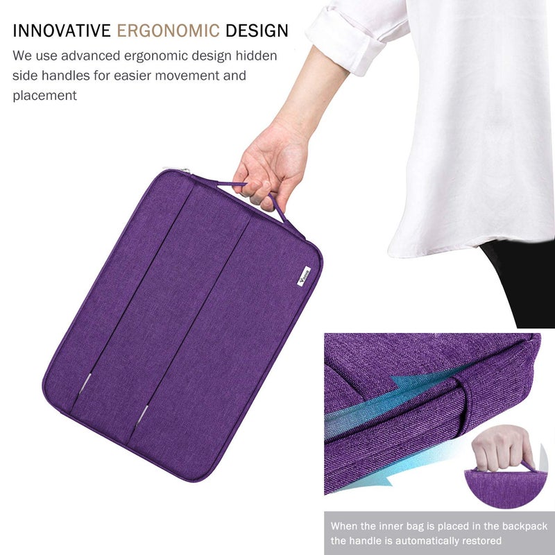 Voova 13 13.6 Inch Laptop Sleeve Case Compatible with MacBook Air 13 M1/M2/M3/M4 2020-2025, MacBook Pro 13/14, IPad Air/Pro 13, Waterproof Slim Computer Bag Cover with Handle, Purple - Image 5